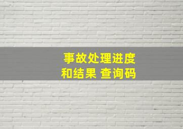 事故处理进度和结果 查询码